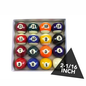 2-1/4 INCH POOL TABLE 9 BALL DIAMOND RACK KELLY POOL SHAKER WITH MARBLES SET 