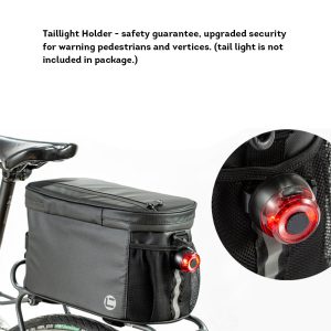 10L Bike Pannier 900D Mountain Bike Waterproof Trunk Bag Temperature Preservation – Black 3