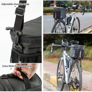 10L Bike Pannier 900D Mountain Bike Waterproof Trunk Bag Temperature Preservation – Black 6