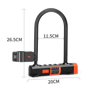 Bicycle U-Lock W/ 4-Digit Security Password Steel Multifunction Bike Accessories 4