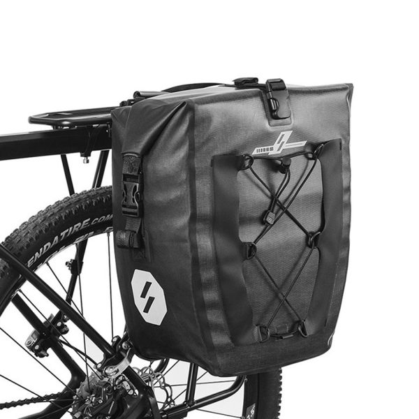 27L Bike Pannier 840D Mountain Bike Waterproof Trunk Bag Rear Seat – Black 2