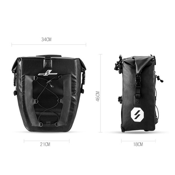 27L Bike Pannier 840D Mountain Bike Waterproof Trunk Bag Rear Seat – Black 5
