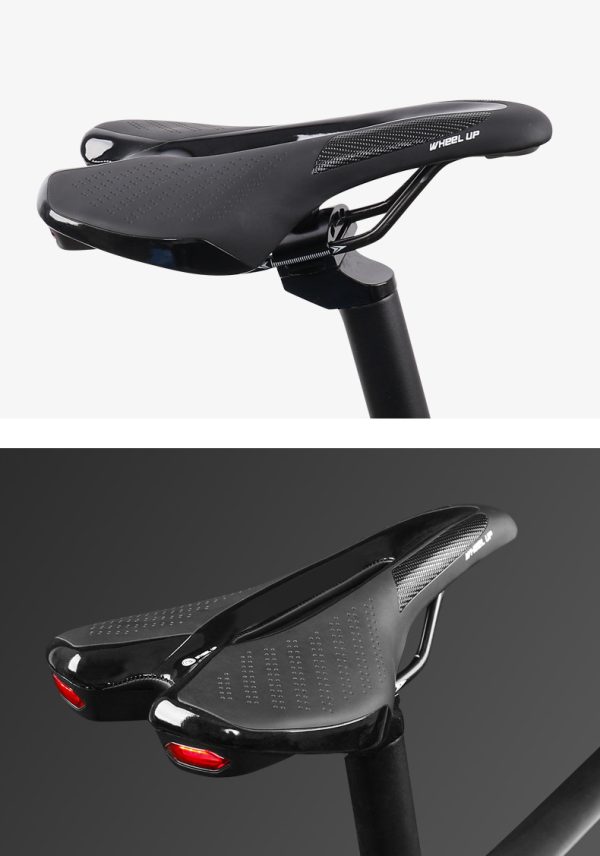 Mountain Bike Seat Saddle Waterproof Bicycle Cushion Pad W/ Taillight – Black 8