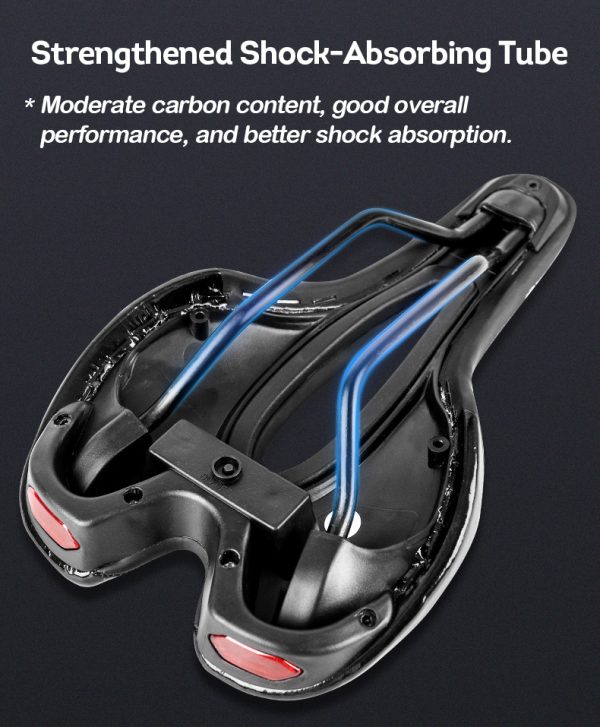 Mountain Bike Seat Saddle Waterproof Bicycle Cushion Pad W/ Taillight – Black 5