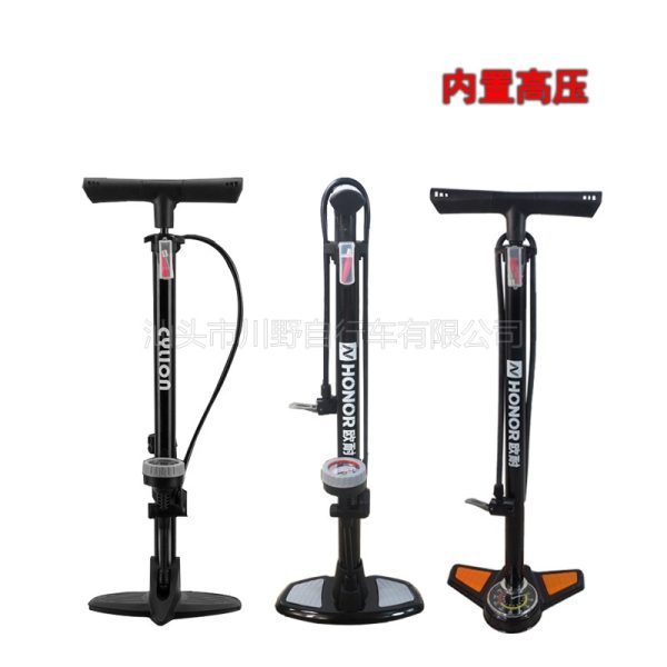CHUANGYE GP6532E High Pressure Bicycle Bike Alloy Floor Air Pump Gauge Black