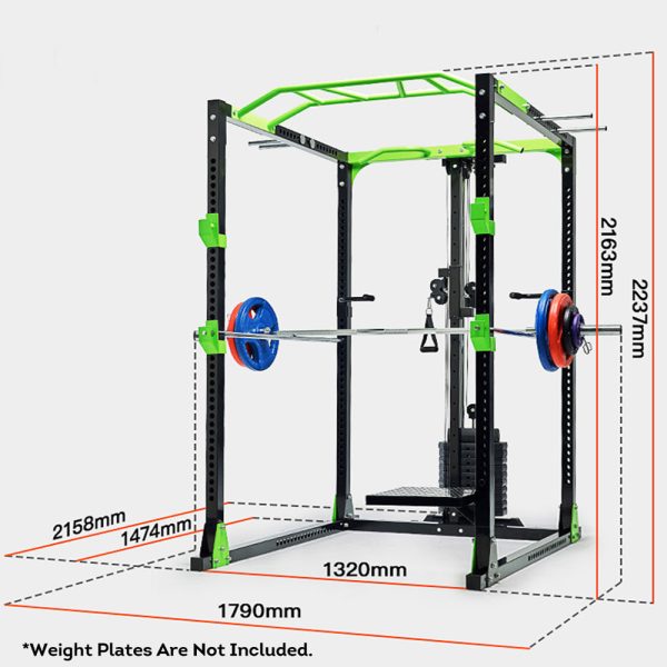 JMQ Fitness K3 Multi-function Power Rack Squat Cage Home Gym Weight Train Equipment Smith Machine 5
