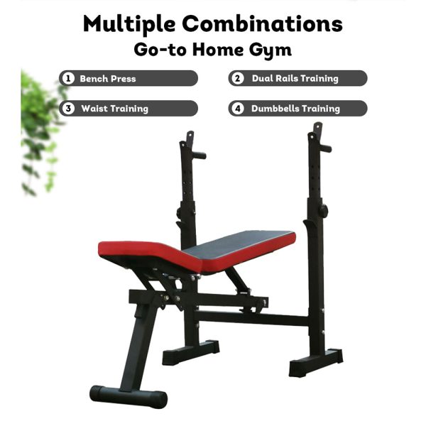 JMQ Fitness Foldable Multi-function Weight Bed Equipment Home Gym Workout 4