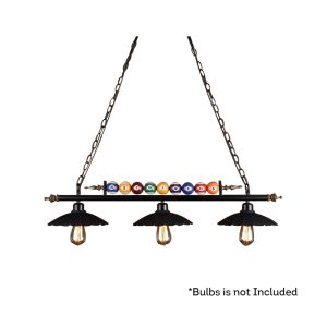 1.4m Creative Vintage Pool Billiard Table Light Three Umbrella-shaped Lamps