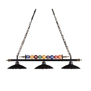 1.4m Creative Vintage Pool Billiard Table Light Three Umbrella-shaped Lamps