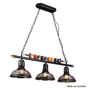 98cm Pool Snooker Table Ball Pendant Light with 3 Glass Shade