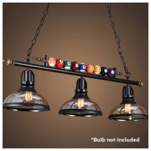 98cm Pool Snooker Table Ball Pendant Light with 3 Glass Shade 2