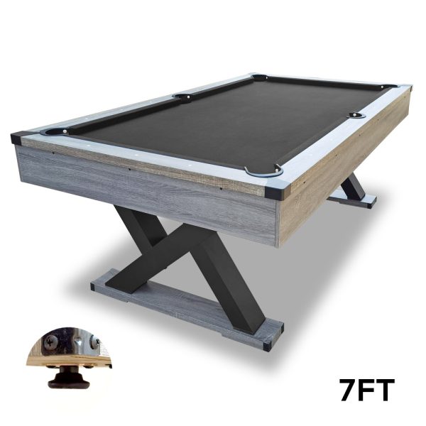 2022 Newest KINGKONG 7 FT MDF Pool Snooker Billiards Table Black with Free Accessories Pack 1