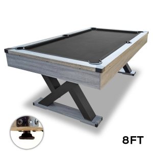2022 Newest KINGKONG 8 FT MDF Pool Snooker Billiards Table Black with Free Accessories Pack