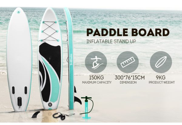 300x76x15CM Stand Up Paddle SUP Inflatable Surfboard Paddleboard W/ Accessories & Backpack Dispatch from 23/11/2021 3