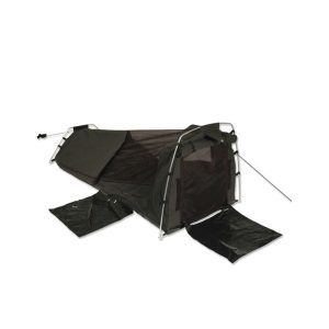 Single Swag Camping Swags Waterproof Canvas Biker Tent Hiking Mattress Black 1