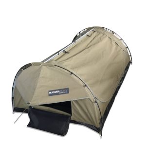 DOME SINGLE Swag Nullabour XL Camping Waterproof Canvas Tent Dark Green 1