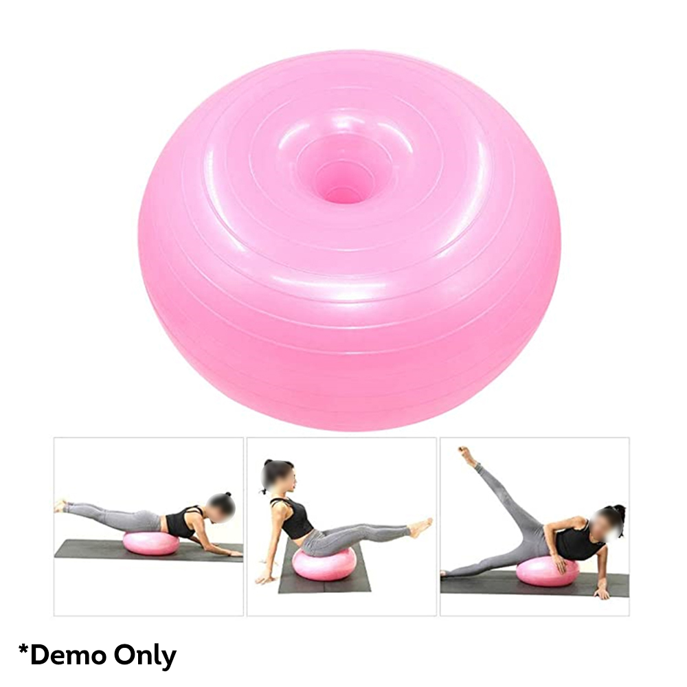 JMQ FITNESS Donut Yoga Ball Home Fitness Exercise Balance Pilates  Inflatable 50cm - Pink - TRsports